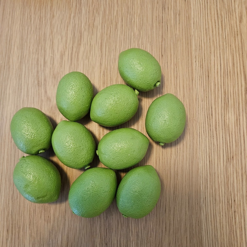 Lot Of 10 Artificial Faux Plastic Limes Realistic Home Decor Prop Staging